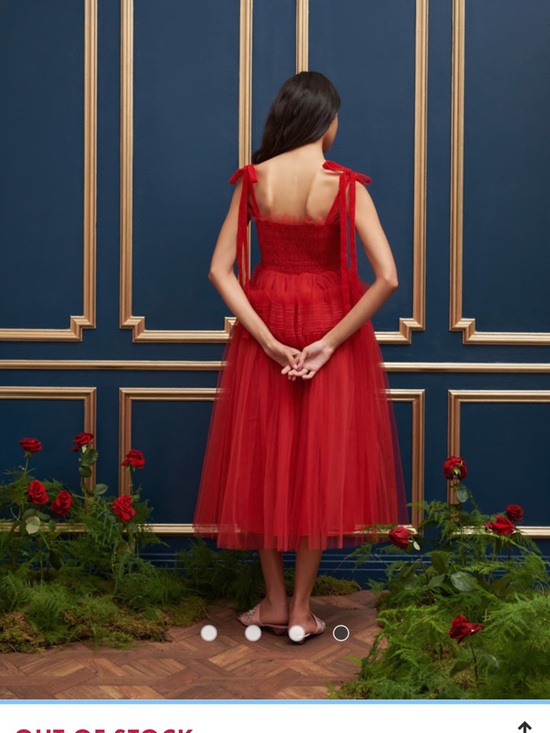 Sister Jane DREAM red palace tulle bow shoulder dress NWT m - Picture 2 of 11